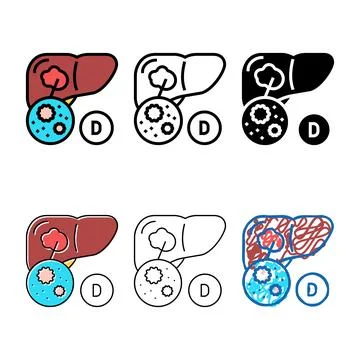 Type d hepatitis color icon vector stylized Stock Illustration