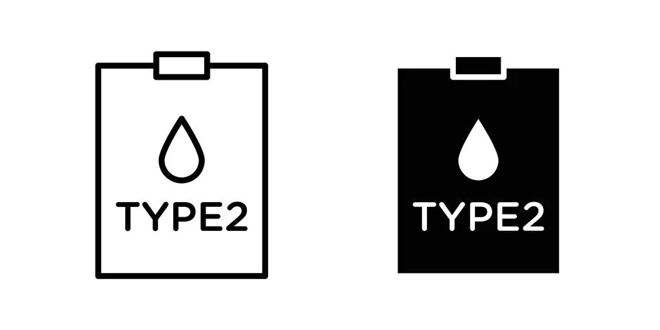 Type diabetes icon vector concepts, line and silhouette style Stock Illustration