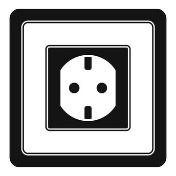 Type f power socket icon, simple style Stock Illustration