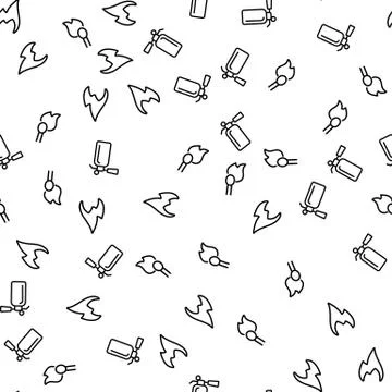 Type Of Flame Protection Seamless Pattern Vector Stock Illustration