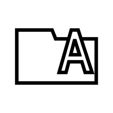 Type Fonts Folder Icon Flat Stock Illustration