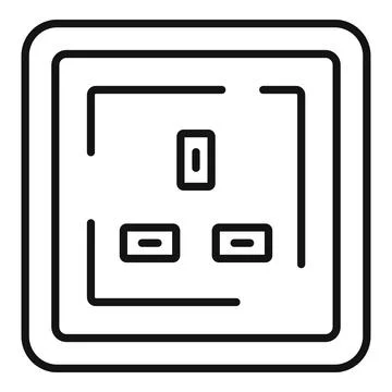 Type g power socket icon, outline style Ilustração Stock