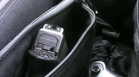 Type glock pistol in the holster Stock-Footage 41118207