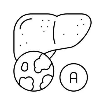 Type a hepatitis line icon vector illustration Stock Illustration