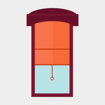 Type of house windows element isolated flat style frame domestic door double Ilustración de archivo