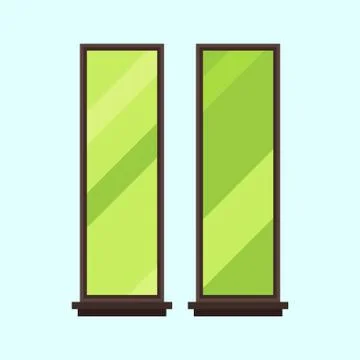 Type of house windows element isolated flat style frame domestic door double Ilustración de archivo