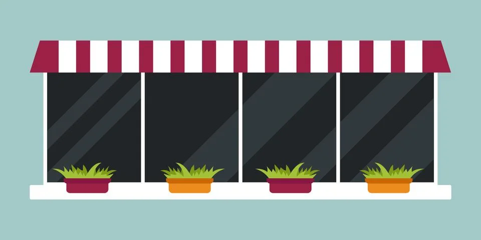 Type of house windows element isolated flat style frame domestic door double Ilustración de archivo