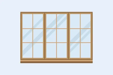 Type of house windows element isolated flat style frame domestic door double Ilustración de archivo