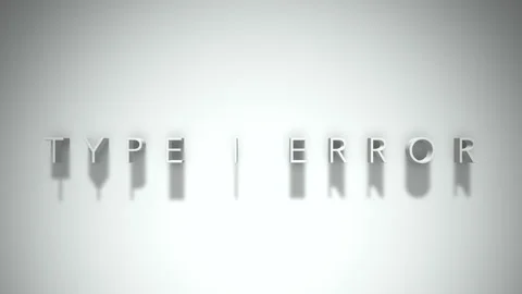 Type i error 3D title animation with shadows on a white background Video stock 297818498
