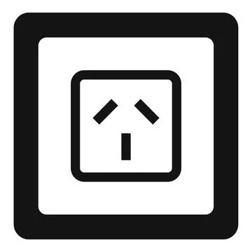 Type i power socket icon, simple style Stock Illustration
