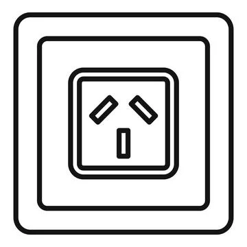 Type i power socket icon, outline style Stock Illustration