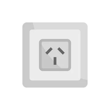 Type I power socket icon flat isolated vector イラスト素材