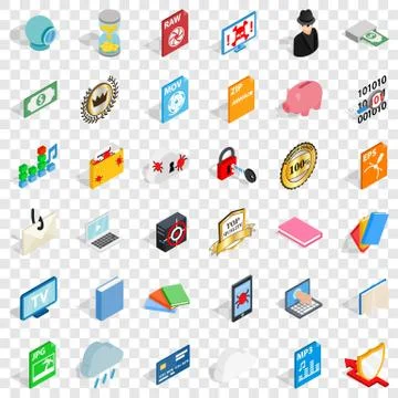 Type icons set, isometric style イラスト素材