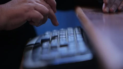 To type  on a keyboard 5 Video stock 322132955