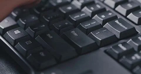 Type on the keyboard with your hands, type on the keyboard, press enter Stock Footage 273434749