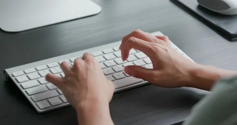 Type on laptop computer keyboard Stock Footage 132692143