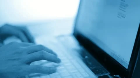 Type on laptop Stock Footage 12392232