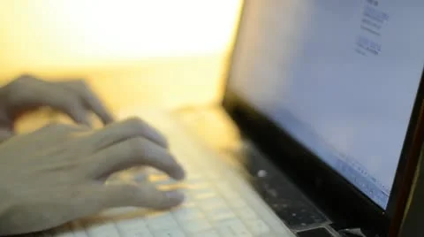 Type on laptop Stock Footage 12711770