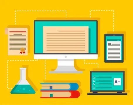 Type of learning background, flat style Stockillustratie