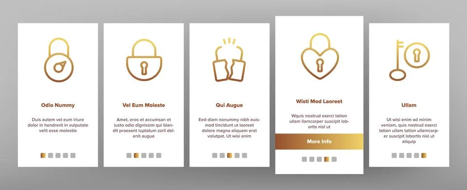 Type Locks Elements Vector Onboarding Illustrazione stock