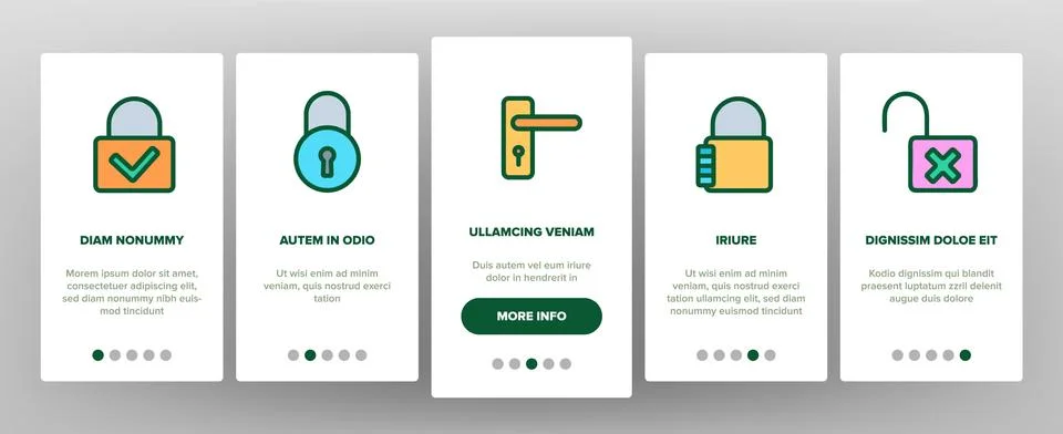 Type Locks Elements Vector Onboarding イラスト素材