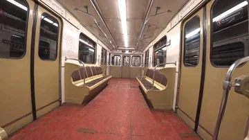 Type of movement of the subway car from the inside Stock Footage 85633487