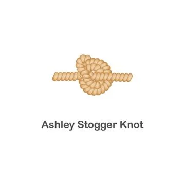 Type of nautical or marine node ashley stogger knot for rope with a loop. Иллюстрация