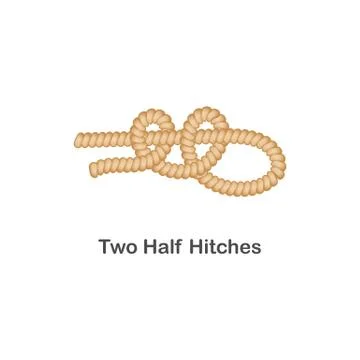 Type of nautical or marine node two half hitches for rope with a loop. 스톡 일러스트