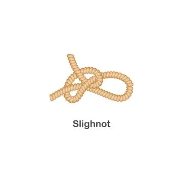 Type of nautical or marine node slighnot knot for rope with a loop. 스톡 일러스트