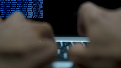 Type a programm for computer. Video stock 121437690