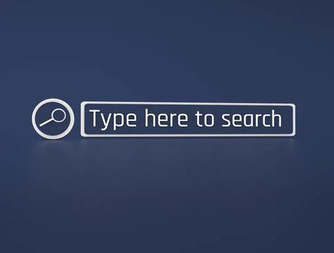 Type to search something Searching image 3D, 3D Rendering image Stock Illustration
