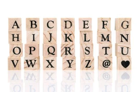 Type set rubber stamps Stock-Fotos