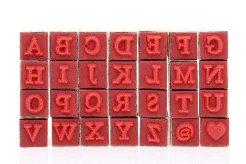 Type set rubber stamps Stock Photos