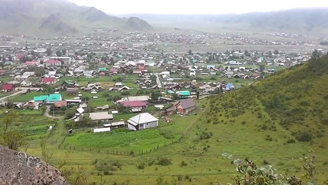 Type on small village in mountain year daytime Stock Footage 113735245