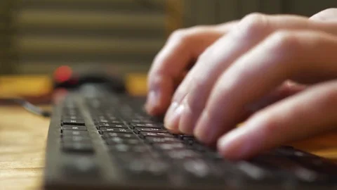 Type something on a computer keyboard clouse up Stock Footage 85329451