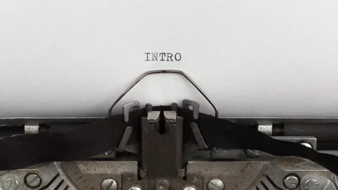 To type text intro on a vintage and old typewriter close-up Stock Footage 141583267