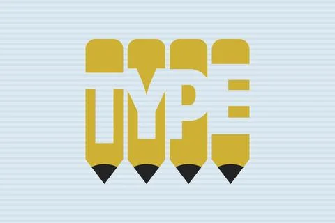 Type text with Pen symbol creative ideas design Illustrazione stock