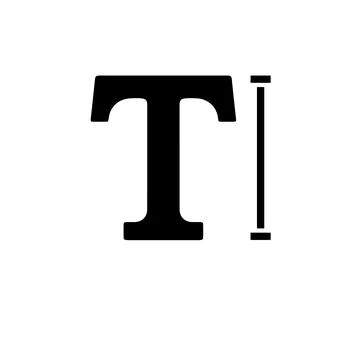 Type Text, Typeface Style, Letter Fonts Solid Flat Vector Icon Isolated on Wh Illustrazione stock