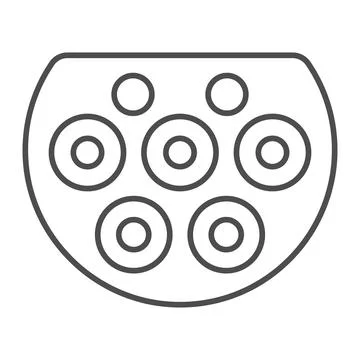 Type two charger port thin line icon, Electric car concept, Electric Car Stockillustratie