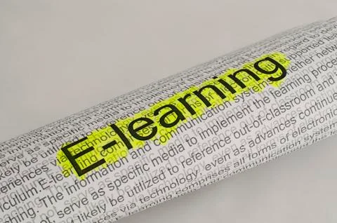 Typed text e-learning on paper Stock Illustration
