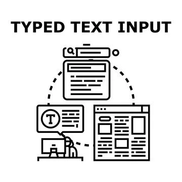 Typed text input concept for digital content creation Stock Illustration