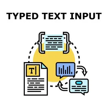 Typed text input processing data flow concept Stock Illustration