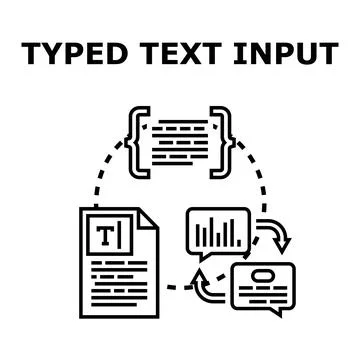 Typed text input processing data flow concept Stock Illustration