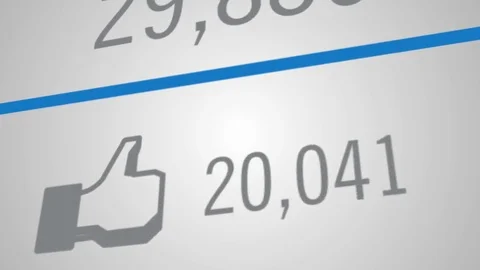 Typed views on YouTube. People put Like, views counter Stock Footage 70421097