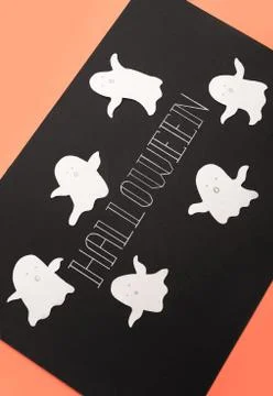 Typeface phrase for haloween logo on black background Stock Photos