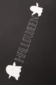 Typeface phrase for haloween logo on black background Stock Photos