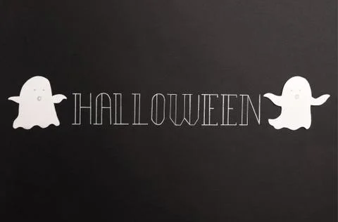 Typeface phrase for haloween logo on black background Stock Photos