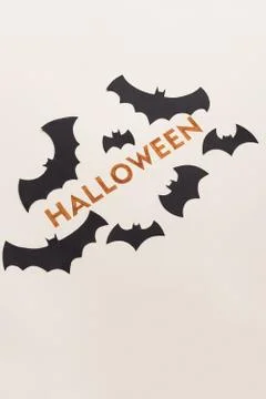 Typeface text for halloween logo handwritten on white background, Stock Photos