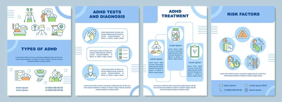 Types of ADHD brochure template Stock Illustration