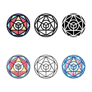 Types alchemy magic color icon vector Stock Illustration